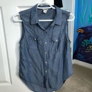 Demin looking button up shirt